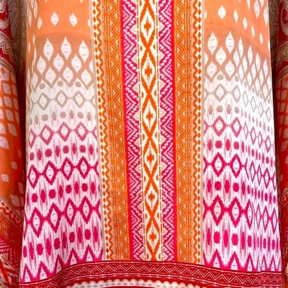 Chicos - Exotic Bright Scrolls Paula V Neck Poncho Size S/M - Picture 6 of 10